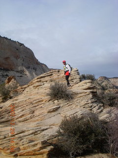 Zion National Park - Angels Landing hike - Adam climbing at the top