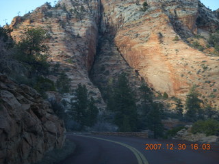 357 6cw. Zion National Park - driving on the road