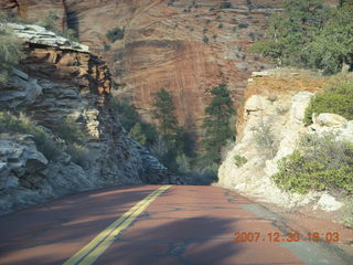 359 6cw. Zion National Park - driving on the road