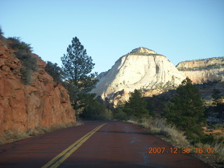 369 6cw. Zion National Park - driving on the road