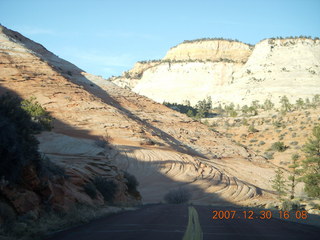 372 6cw. Zion National Park - driving on the road