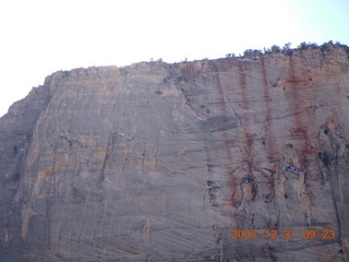 113 6cx. Zion National Park - sunrise Angels Landing hike - view from the top - sunrise about to happen