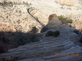 114 6cx. Zion National Park - sunrise Angels Landing hike - top - rockpile