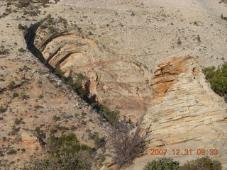 126 6cx. Zion National Park - sunrise Angels Landing hike - top - rockpile