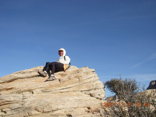 Zion National Park - Angels Landing hike - Adam climbing at the top