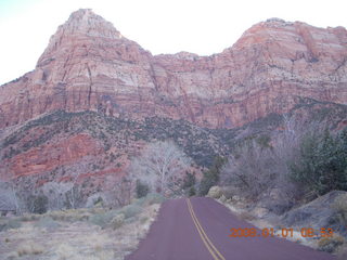 Zion National Park - sunrise Watchman hike - road crossing