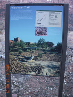 50 6d1. Zion National Park - sunrise Watchman hike - sign