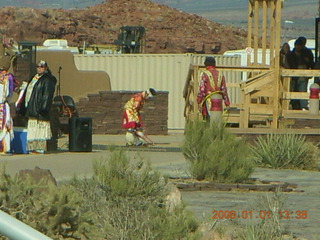 64 6d1. Grand Canyon West - dancers in Skywalk area