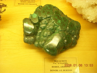 Tucson - science museum  minerals - malachite