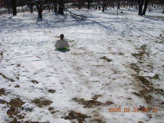 Gaby sledding in Burholme Park