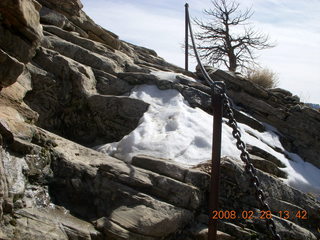 Zion National Park - Angels Landing hike - ice and chains