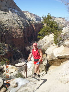 Zion National Park - Angels Landing hike - Adam at the top