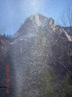 Zion National Park - Emerald Ponds hike - rocks through waterfall