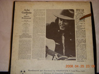 back of tape box signed by Arlo Guthrie