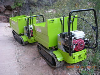 Zion National Park - Angels Landing hike - machinery to repair trail