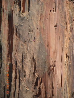 Zion National Park - Angels Landing hike - sheerface with climbers