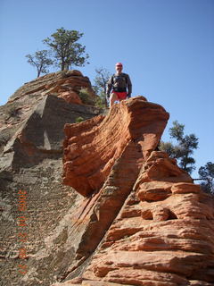 Zion National Park - Angels Landing hike - sheerface with climbers