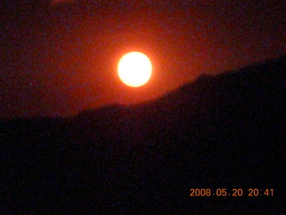 red moonrise in Globe, Arizona