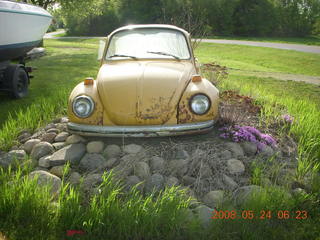 yellow VW superbeetle flowerpot