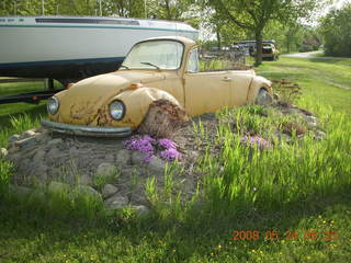 yellow VW superbeetle flowerpot