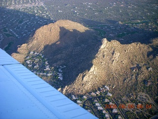 aerial - Pinnacle Peak with its summer-sunrise shadow