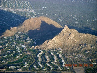 7 6j8. aerial - Pinnacle Peak with its summer-sunrise shadow