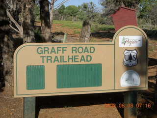 Payson run - Graff Road Trailhead sign