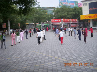 eclipse - Jiuquan - morning run - people doing Tai Chi