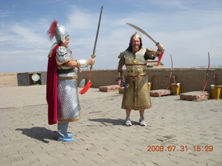 eclipse - Jiayuguan - Great Wall - Adam and Wendy in armor
