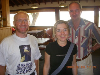 Adam, Iryna, and Ken Calman at Todd's restaurant