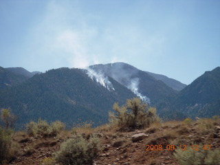 fire on the way to Pine Valley, Utah