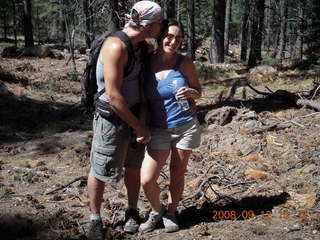 Marcelle and Dustin hiking at Pine Valley, Utah