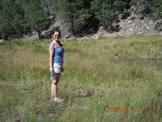 Marcelle at lake - hiking at Pine Valley, Utah