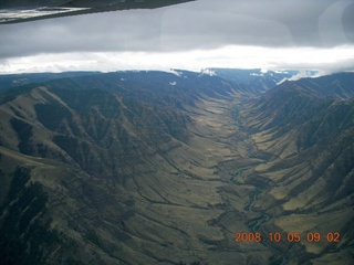 aerial - Washington, Idaho, Oregon flight - Snake River canyon - Hells Canyon