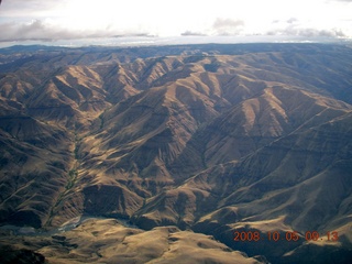 aerial - Washington, Idaho, Oregon flight - Snake River canyon