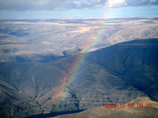 aerial - Washington, Idaho, Oregon flight - Snake River canyon - rainbow