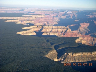 aerial - Grand Canyon just after sunrise