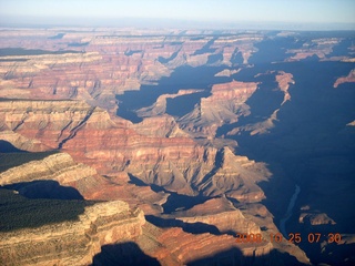 aerial - Grand Canyon just after sunrise