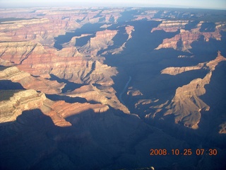 aerial - Grand Canyon just after sunrise