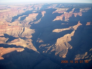 aerial - Grand Canyon just after sunrise