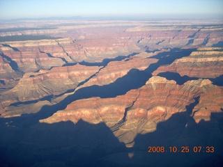 aerial - Grand Canyon just after sunrise