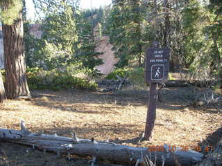 Bryce Canyon - $100 penalty for off trail sign