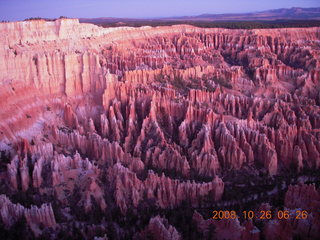 Bryce Canyon - sunset view at Bryce Point - German tourists taking pictures in very low light
