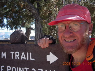 Bryce Canyon - Fairyland trail sign and Adam