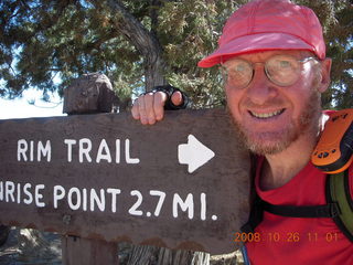 Bryce Canyon - Fairyland trail sign and Adam