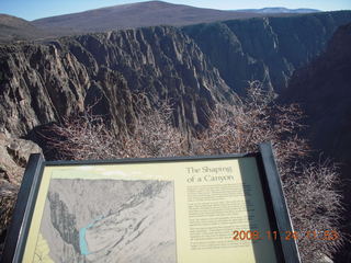 161 6pq. Black Canyon of the Gunnison National Park sign and view