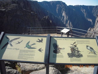 Black Canyon of the Gunnison National Park signs and view