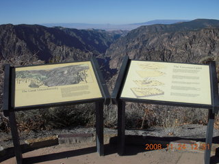 220 6pq. Black Canyon of the Gunnison National Park signs and view