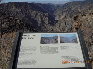 222 6pq. Black Canyon of the Gunnison National Park sign and view