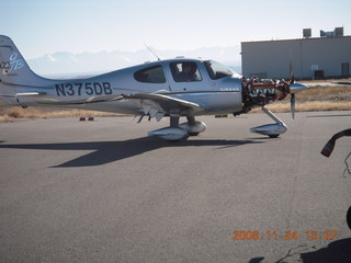 247 6pq. airplane being test run at American Skyways